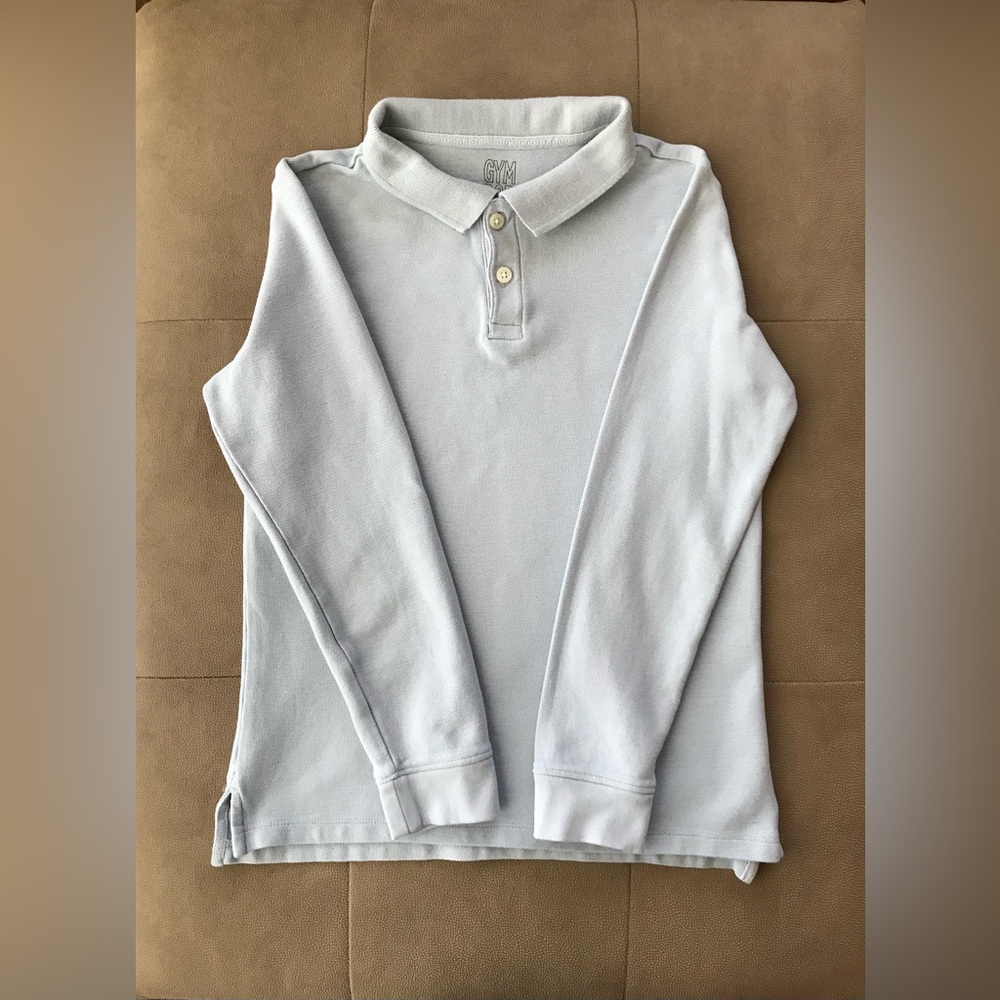 Like new Gymboree Light blue long sleeve cotton Polo shirt for kids size L